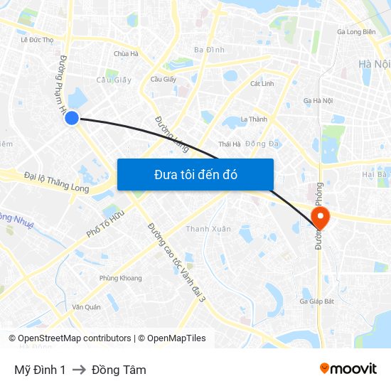 Mỹ Đình 1 to Đồng Tâm map