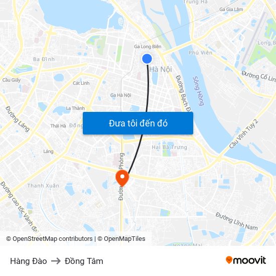 Hàng Đào to Đồng Tâm map