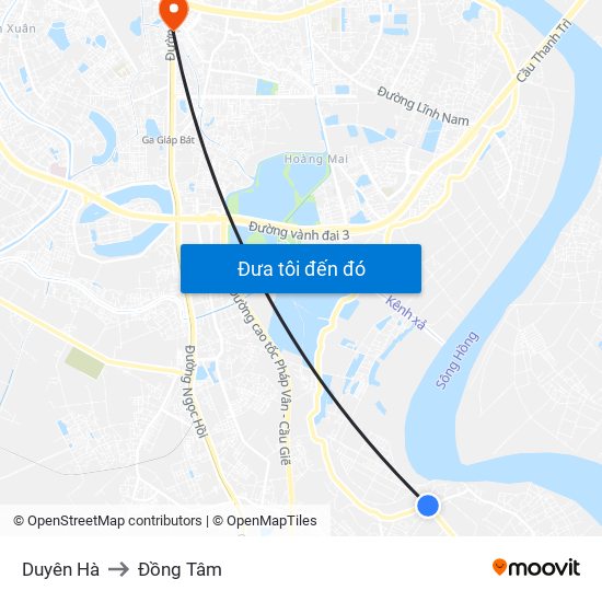 Duyên Hà to Đồng Tâm map