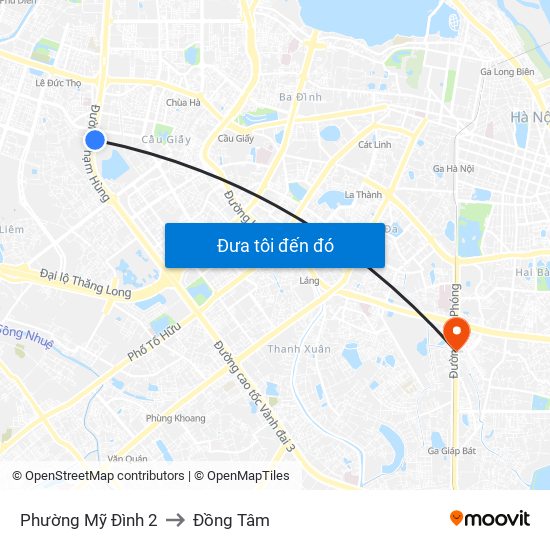 Phường Mỹ Đình 2 to Đồng Tâm map