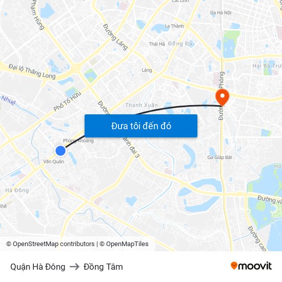 Quận Hà Đông to Đồng Tâm map