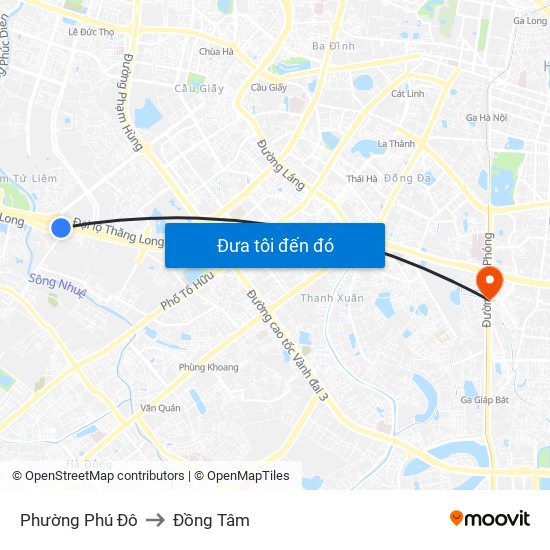 Phường Phú Đô to Đồng Tâm map