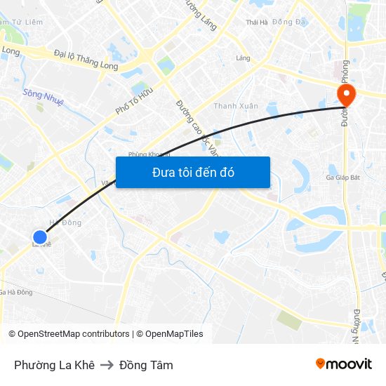 Phường La Khê to Đồng Tâm map