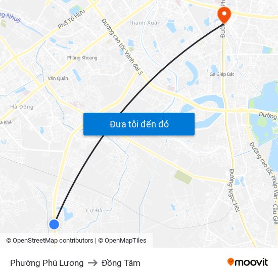 Phường Phú Lương to Đồng Tâm map