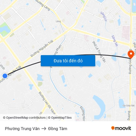 Phường Trung Văn to Đồng Tâm map