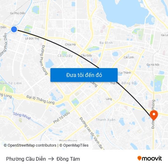 Phường Cầu Diễn to Đồng Tâm map
