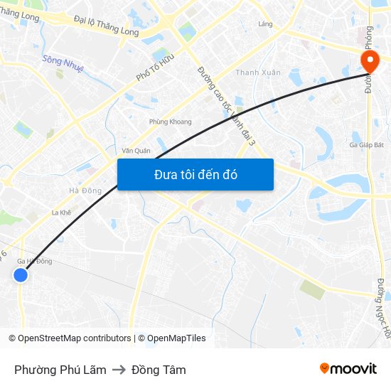 Phường Phú Lãm to Đồng Tâm map