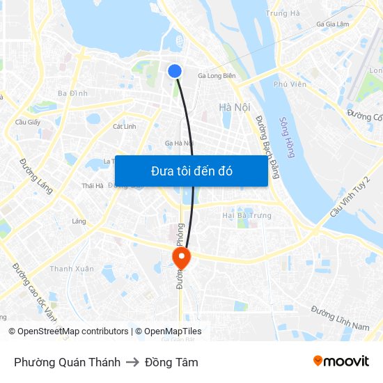 Phường Quán Thánh to Đồng Tâm map