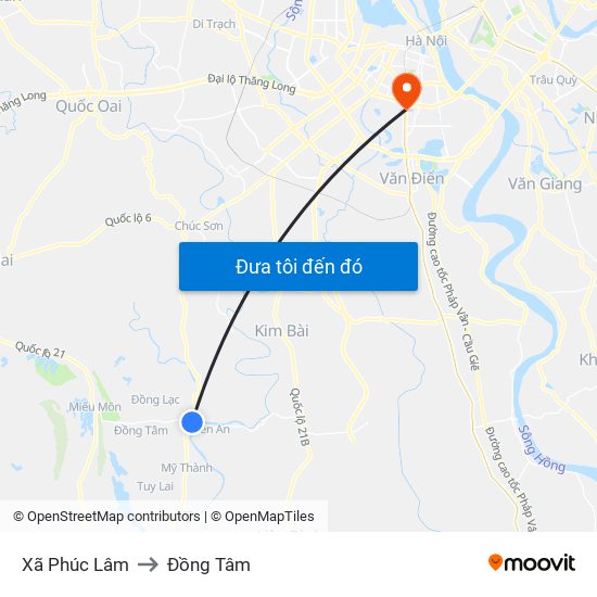Xã Phúc Lâm to Đồng Tâm map