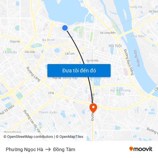 Phường Ngọc Hà to Đồng Tâm map