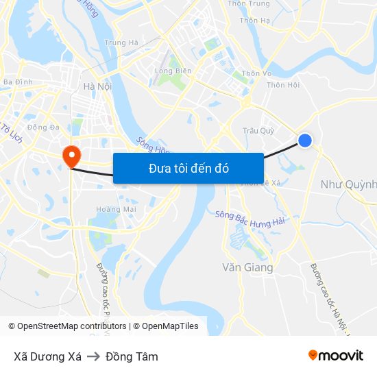 Xã Dương Xá to Đồng Tâm map