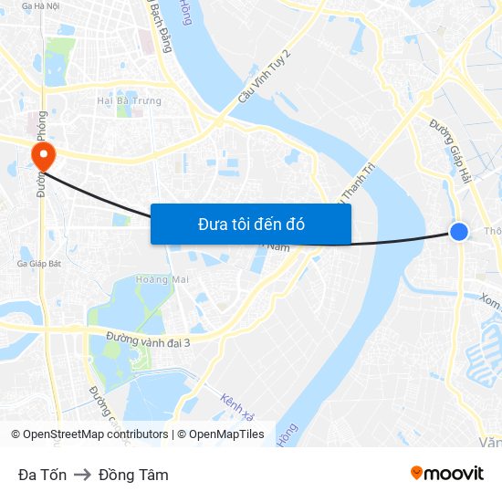 Đa Tốn to Đồng Tâm map