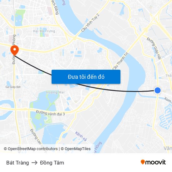 Bát Tràng to Đồng Tâm map