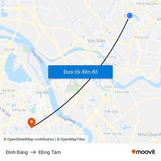 Đình Bảng to Đồng Tâm map