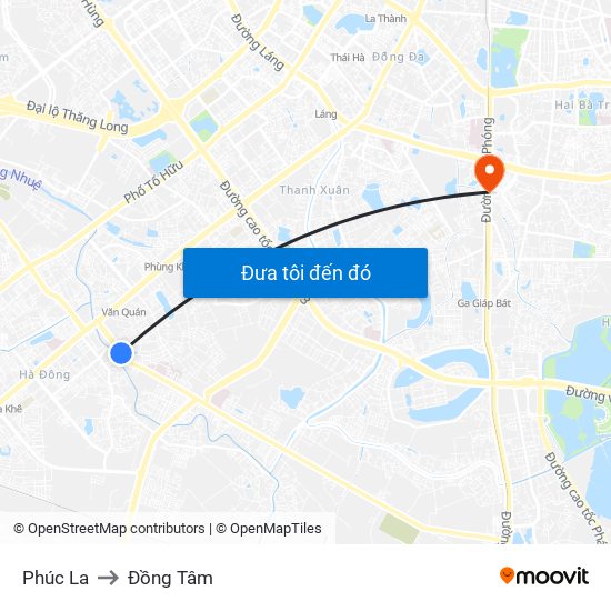 Phúc La to Đồng Tâm map