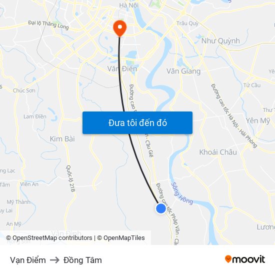 Vạn Điểm to Đồng Tâm map