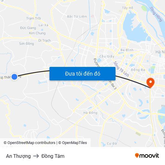 An Thượng to Đồng Tâm map