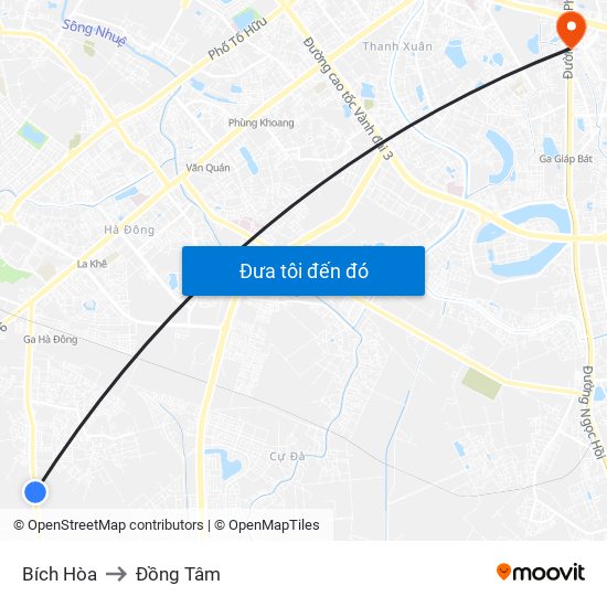 Bích Hòa to Đồng Tâm map