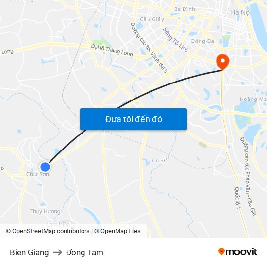 Biên Giang to Đồng Tâm map