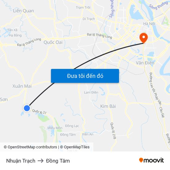 Nhuận Trạch to Đồng Tâm map