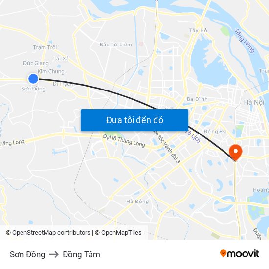 Sơn Đồng to Đồng Tâm map
