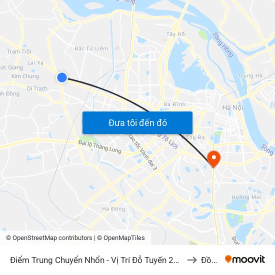 Điểm Trung Chuyển Nhổn - Vị Trí Đỗ Tuyến 20, 29, 32 (Chiều Sơn Tây - Hà Nội)- Đường 32 to Đồng Tâm map