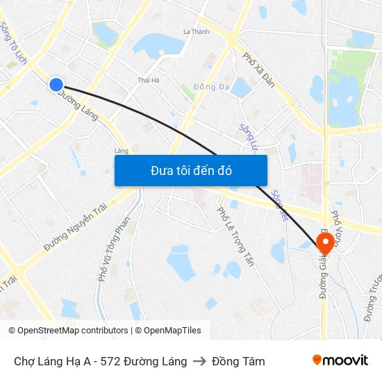 Chợ Láng Hạ A - 572 Đường Láng to Đồng Tâm map
