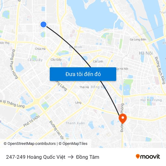 247-249 Hoàng Quốc Việt to Đồng Tâm map