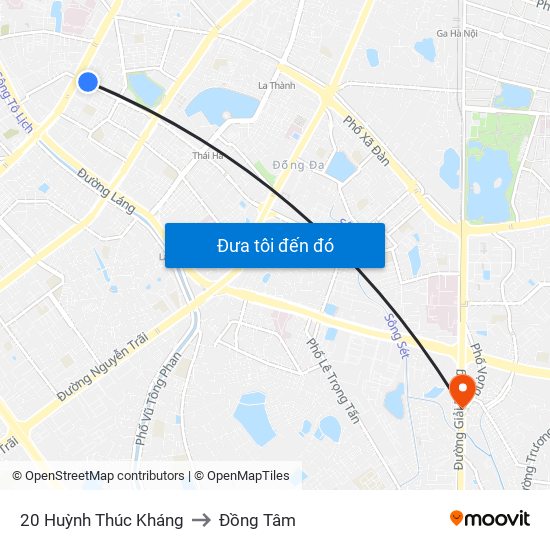 20 Huỳnh Thúc Kháng to Đồng Tâm map
