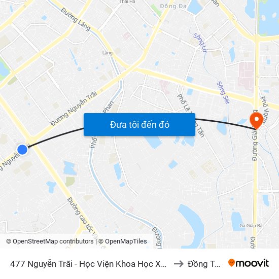 477 Nguyễn Trãi - Học Viện Khoa Học Xã Hội to Đồng Tâm map