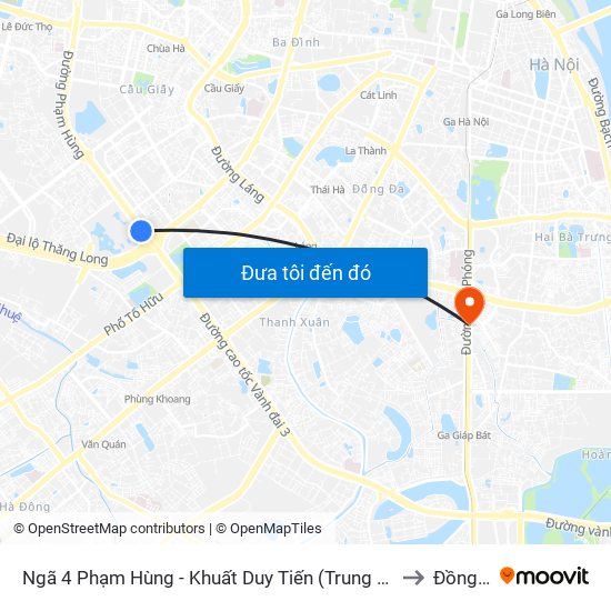 Ngã 4 Phạm Hùng - Khuất Duy Tiến (Trung Tâm Hội Nghị Quốc Gia) to Đồng Tâm map