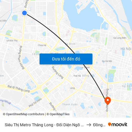 Siêu Thị Metro Thăng Long - Đối Diện Ngõ 599 Phạm Văn Đồng to Đồng Tâm map
