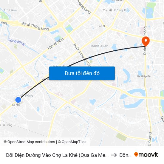 Đối Diện Đường Vào Chợ La Khê (Qua Ga Metro La Khê) - 405 Quang Trung (Hà Đông) to Đồng Tâm map