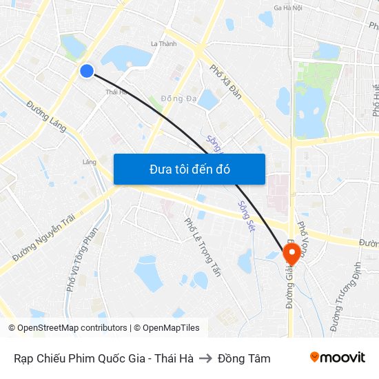 Rạp Chiếu Phim Quốc Gia - Thái Hà to Đồng Tâm map