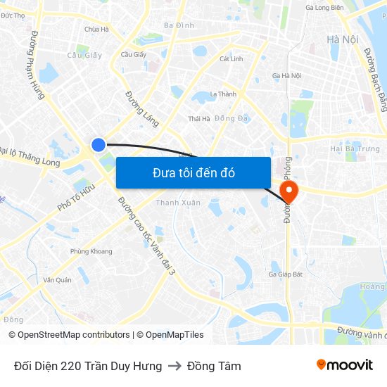 Đối Diện 220 Trần Duy Hưng to Đồng Tâm map