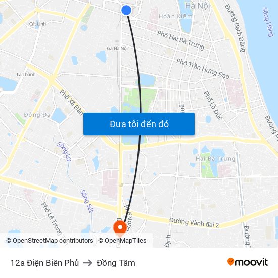 12a Điện Biên Phủ to Đồng Tâm map