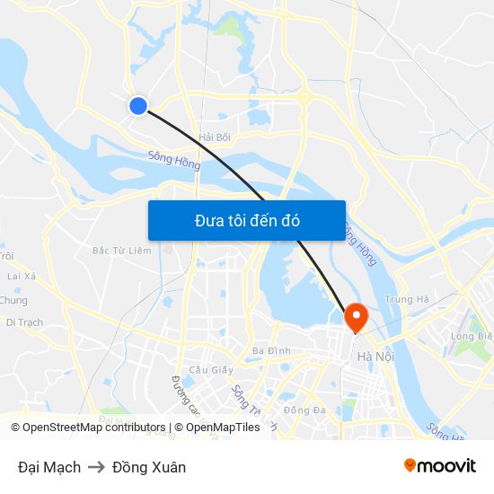 Đại Mạch to Đồng Xuân map