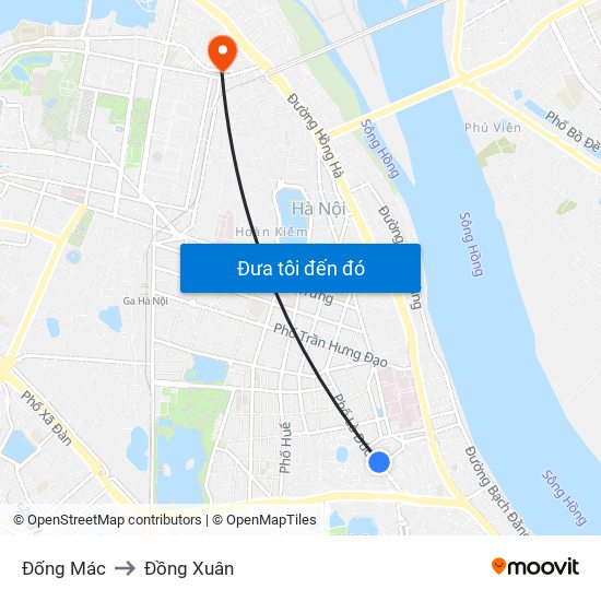 Đống Mác to Đồng Xuân map
