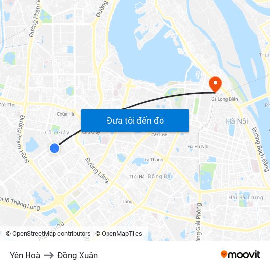 Yên Hoà to Đồng Xuân map