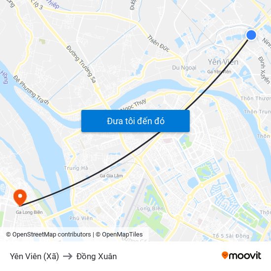 Yên Viên (Xã) to Đồng Xuân map