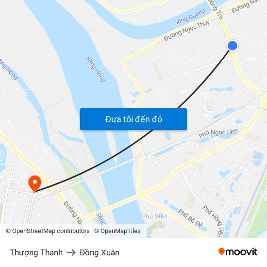 Thượng Thanh to Đồng Xuân map