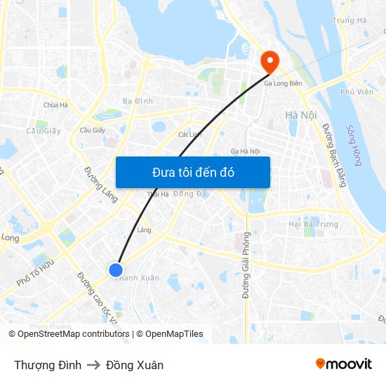 Thượng Đình to Đồng Xuân map