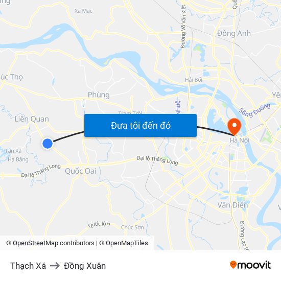 Thạch Xá to Đồng Xuân map