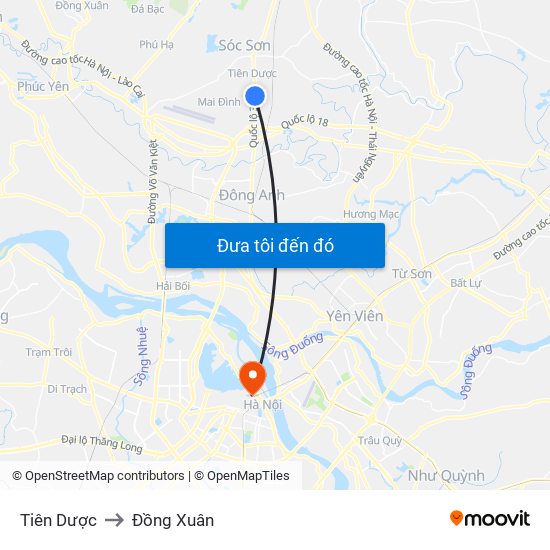 Tiên Dược to Đồng Xuân map