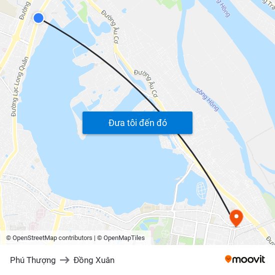 Phú Thượng to Đồng Xuân map