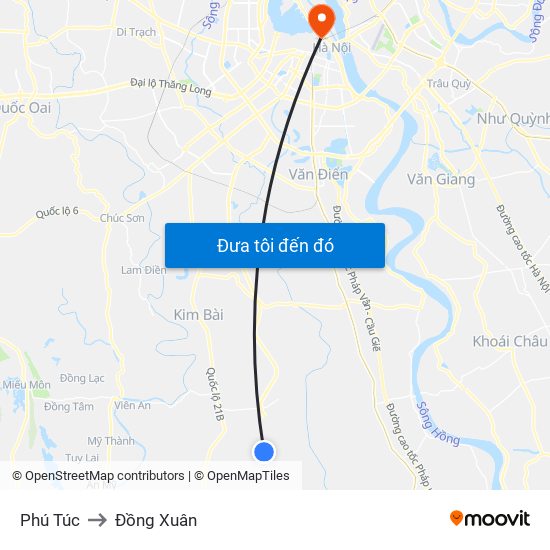 Phú Túc to Đồng Xuân map