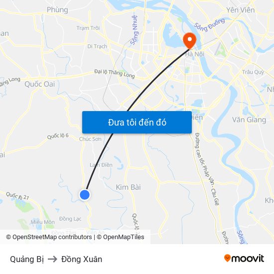 Quảng Bị to Đồng Xuân map