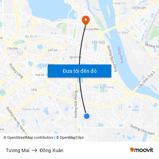 Tương Mai to Đồng Xuân map