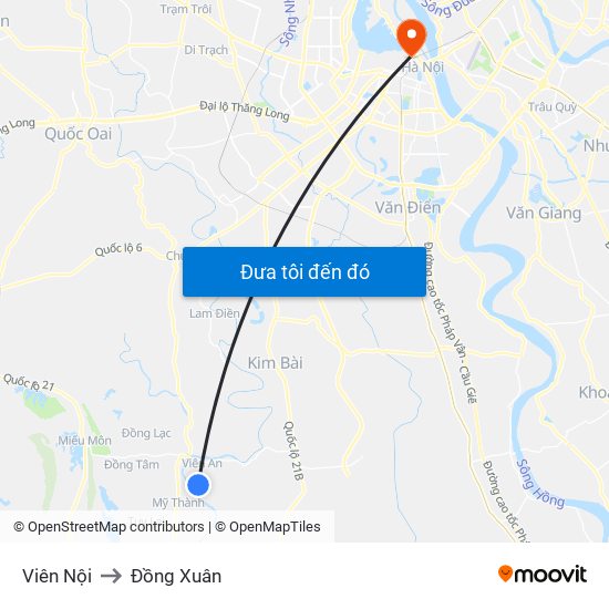 Viên Nội to Đồng Xuân map