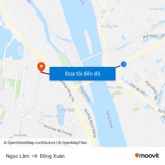 Ngọc Lâm to Đồng Xuân map